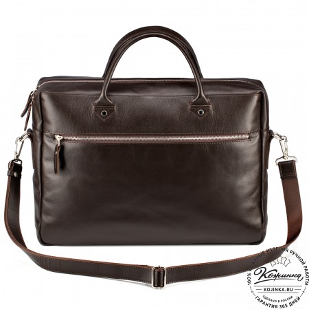Кожаная деловая сумка "Спайк" (коричневая) 