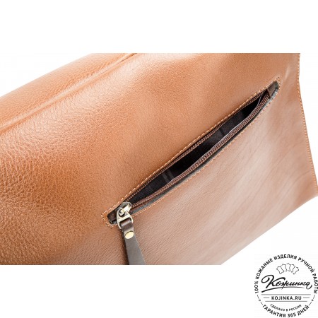 Женская кожаная сумка "Мальва" (светло-коричневая)