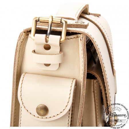 Кожаная  сумка "Виктория" (бежевая)