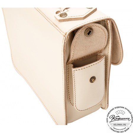 Кожаная  сумка "Виктория" (бежевая)
