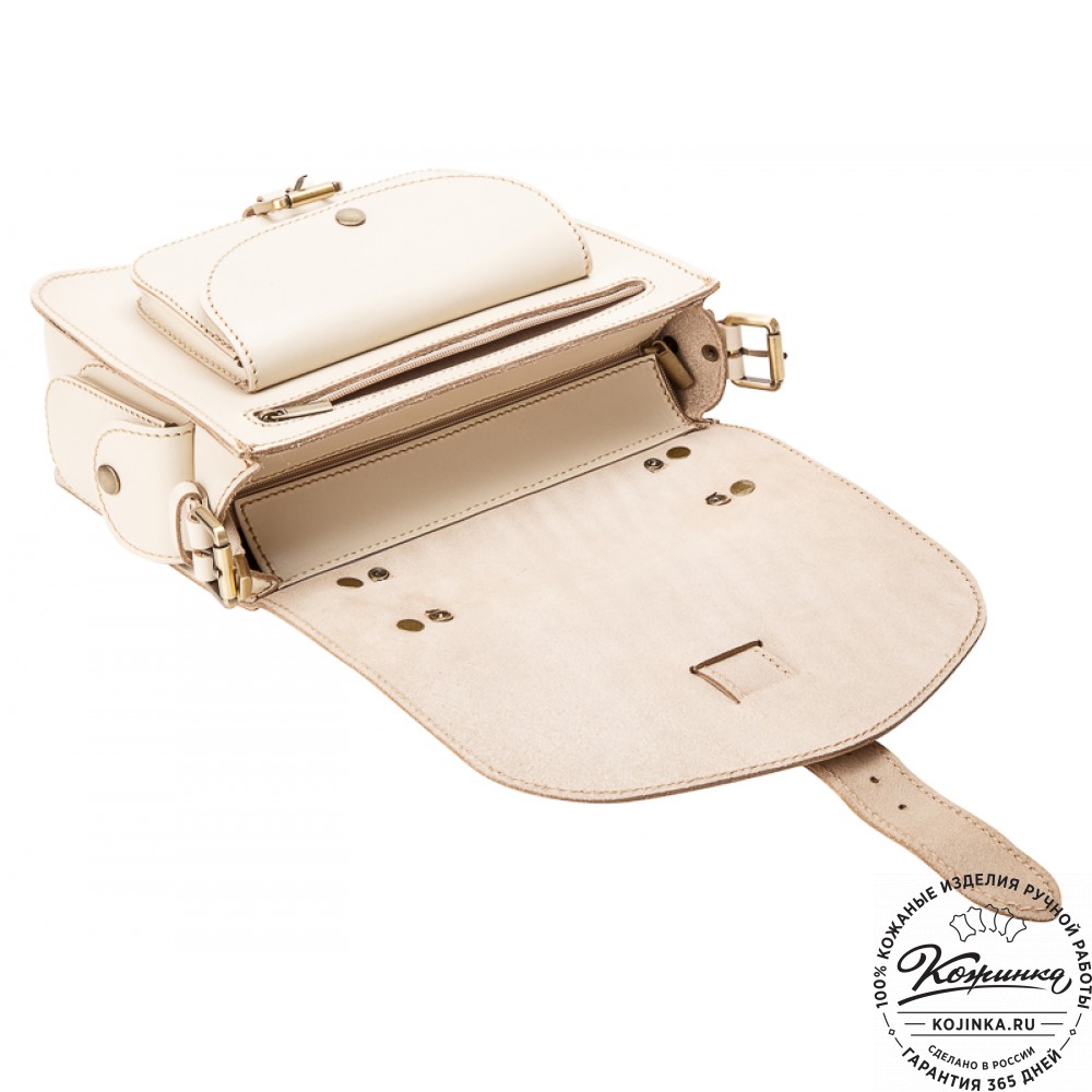 Кожаная  сумка "Виктория" (бежевая)