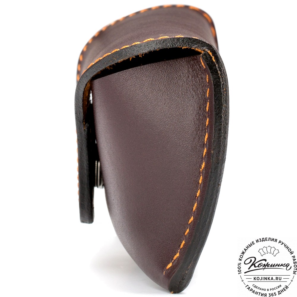 Кожаный футляр для очков из жёсткой кожи (коричневый)