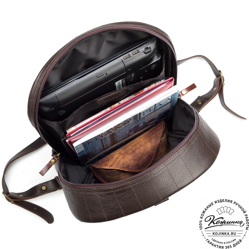 Кожаный рюкзак-трансформер "Покер" (тёмно-коричневый) 
