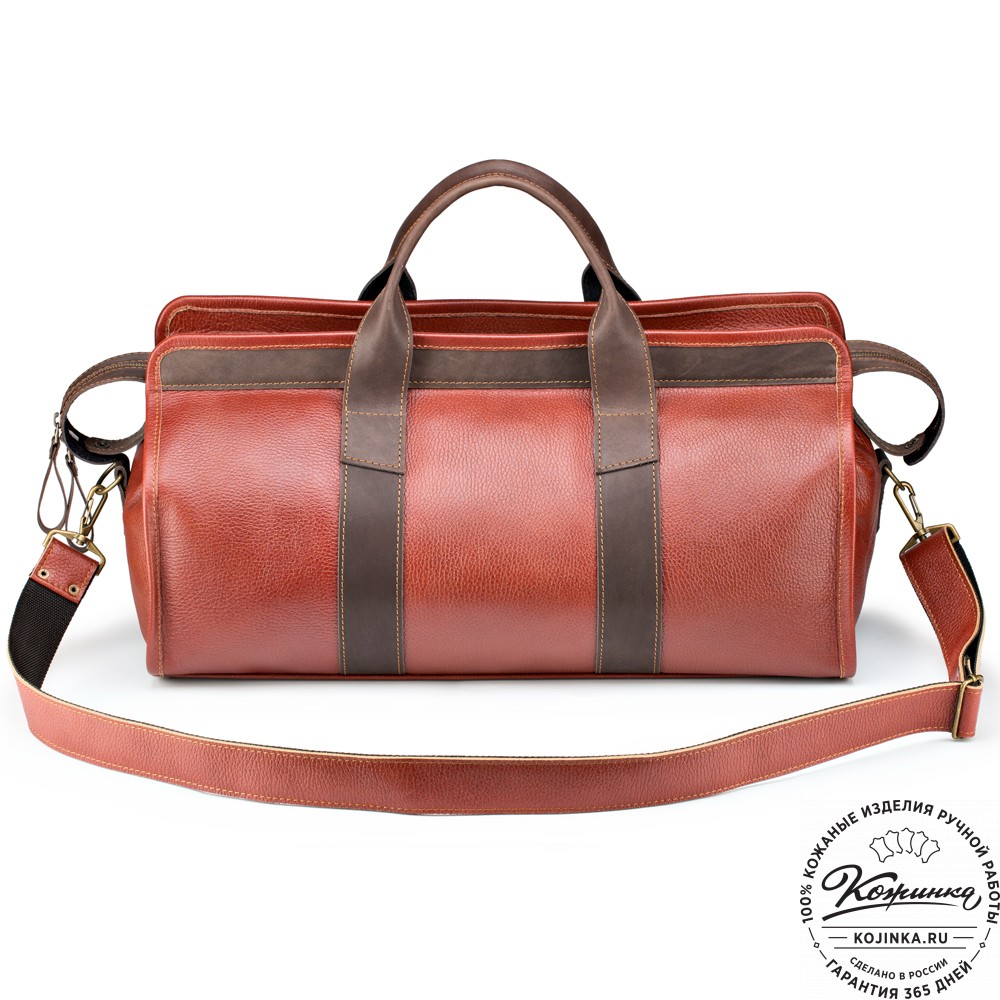 Кожаная дорожная сумка "Чарли" (рыжая)