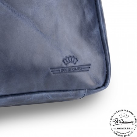 Кожаная деловая сумка "Хантер" (синий антик)