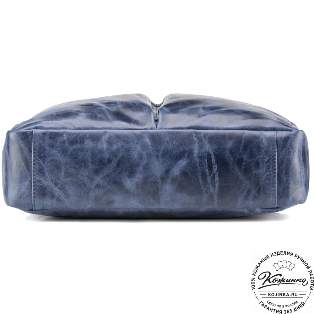 Кожаная деловая сумка "Хантер" (синий антик)
