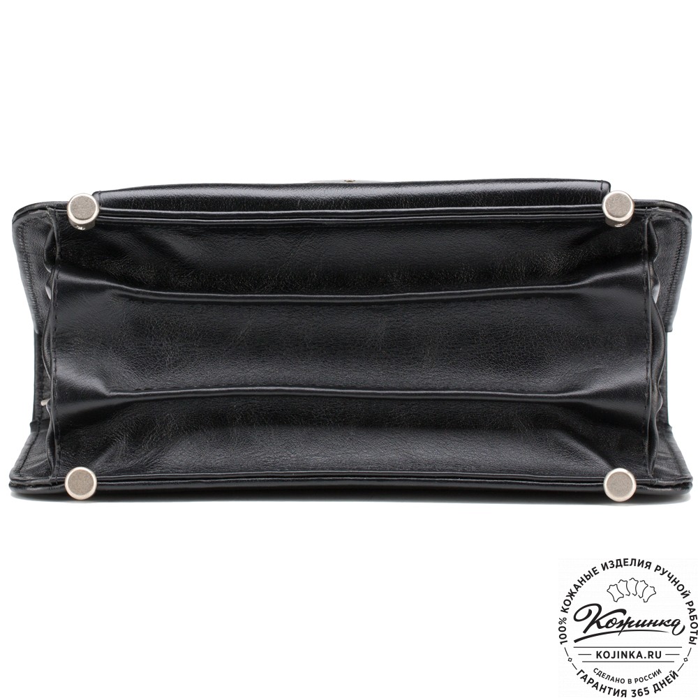 Кожаная барсетка "Колумбия" (черная)