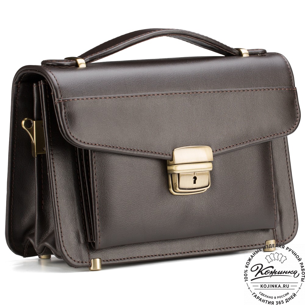 Кожаная барсетка "Колумбия" (коричневая)