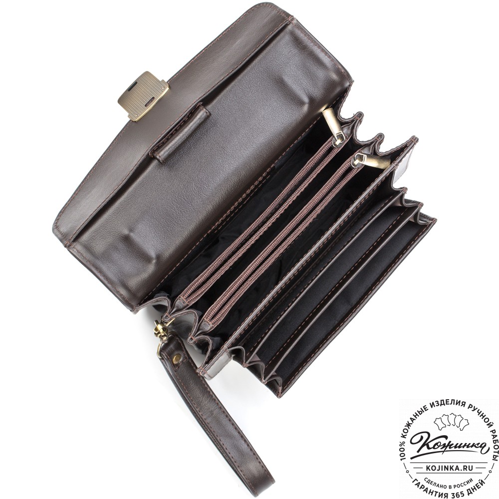 Кожаная барсетка "Колумбия" (коричневая)