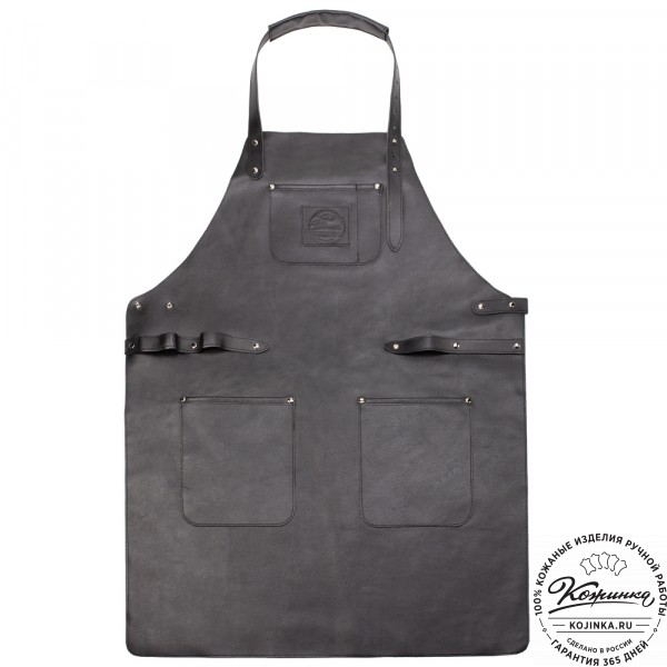 Кожаный фартук (чёрный). фото 1