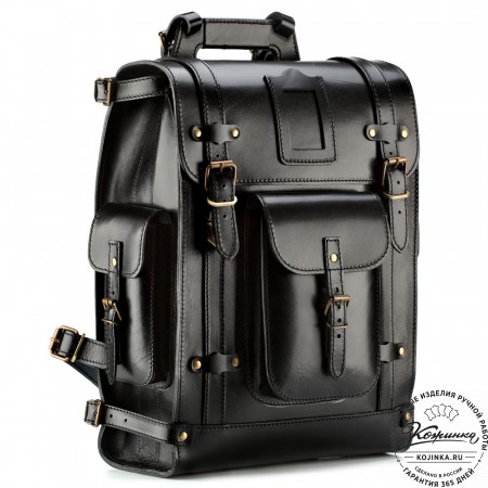 Кожаный ранец "Максимус 3" (чёрный)