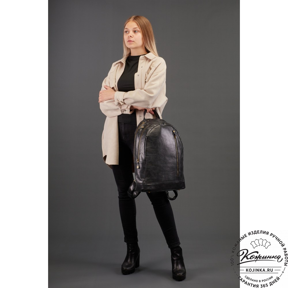 Кожаный рюкзак "Дрезден" (бордовый антик)