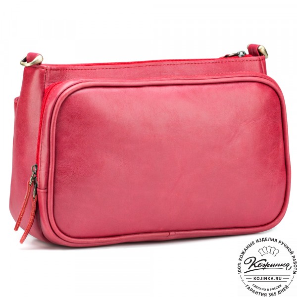 Женская кожаная сумка "Эмма" (красная). фото 1