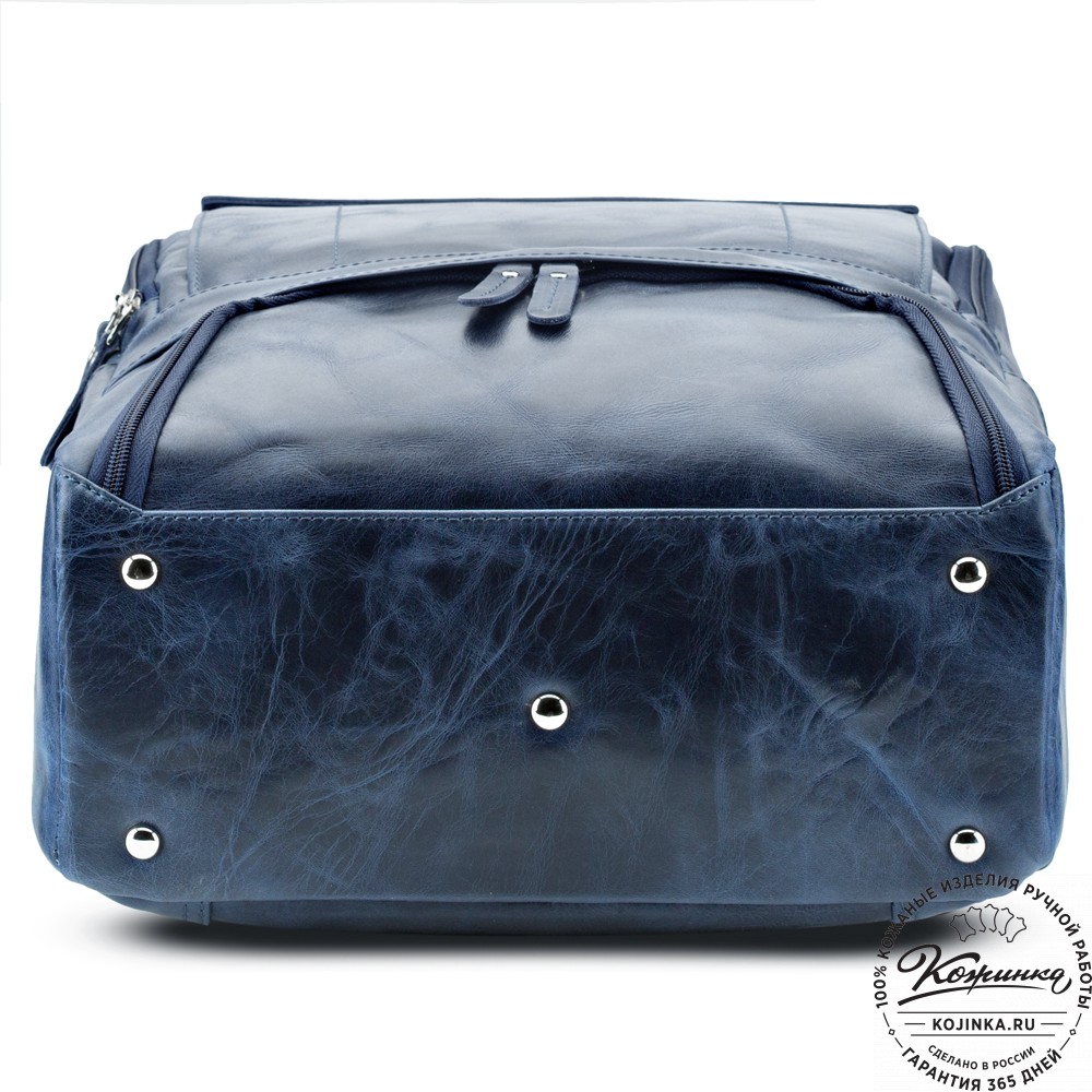 Кожаный рюкзак "Вена" (синий антик)