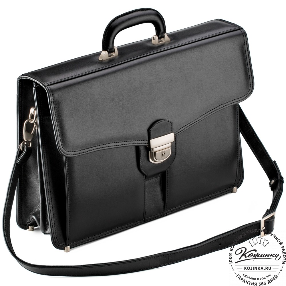 Кожаный портфель "Оскар" (черный)