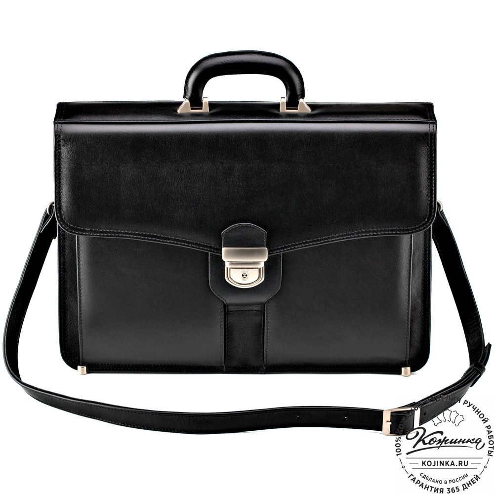 Кожаный портфель "Оскар" (черный)