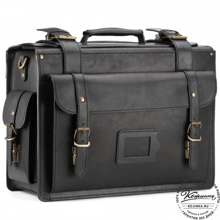 Кожаный портфель-кофр  "Универсал"  (чёрный)
