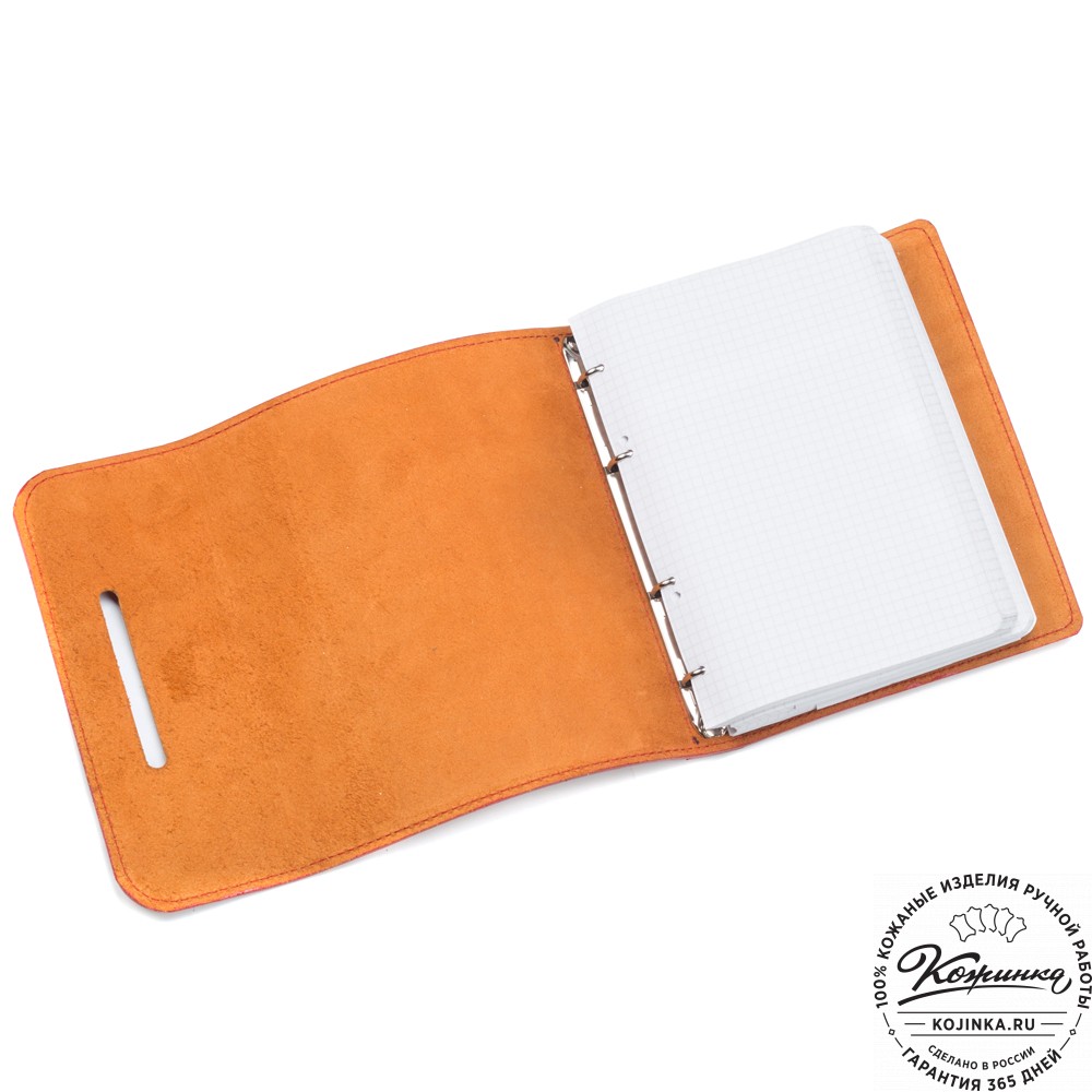 Кожаный ежедневник на кольцах "Самуэль" (красный)