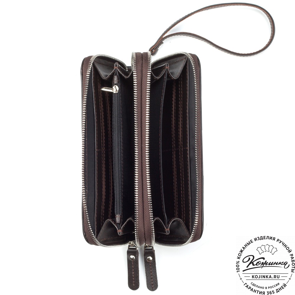 Кожаный клатч "Льюис" (тёмно-коричневый) 