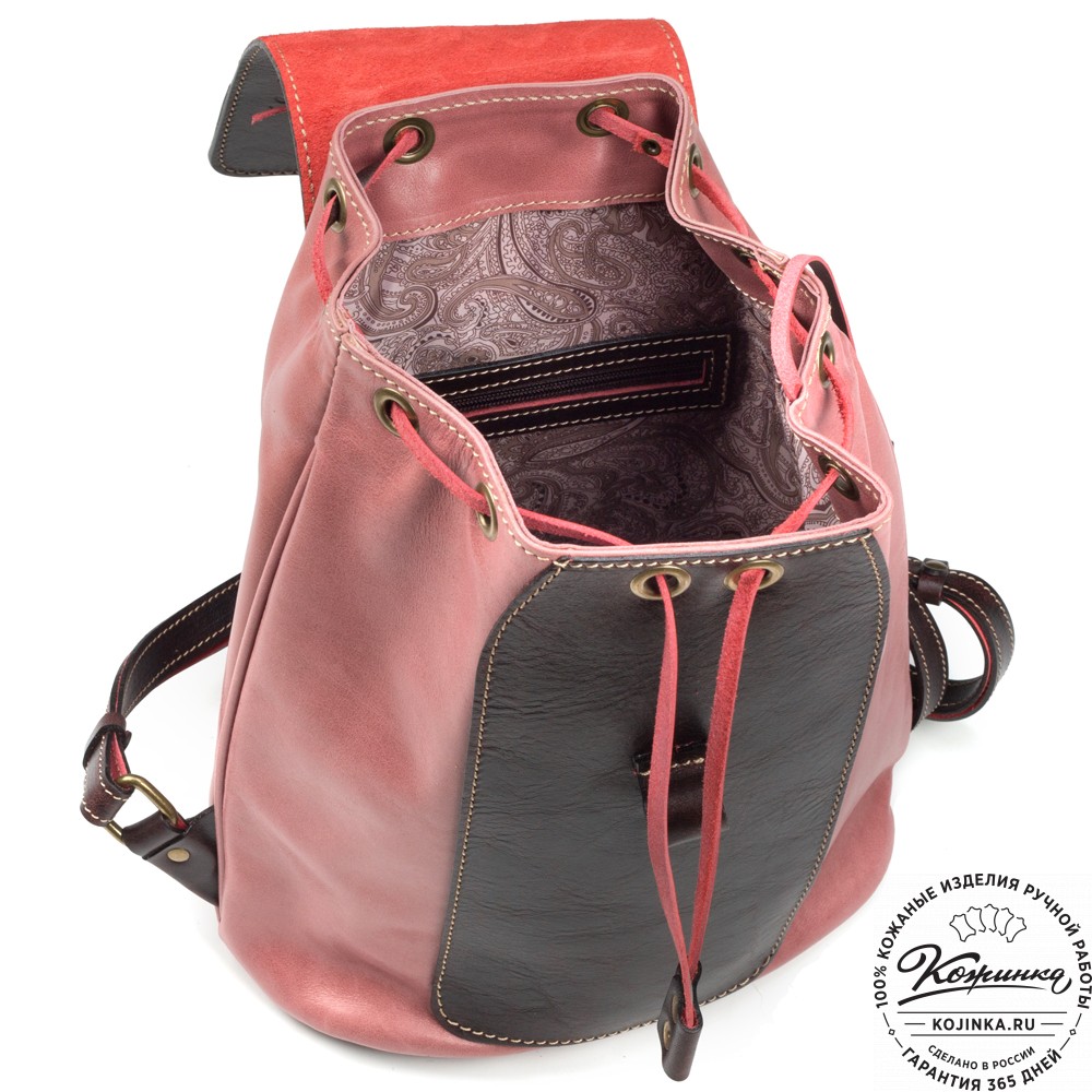Женский кожаный рюкзак "Гейша" (розовый)