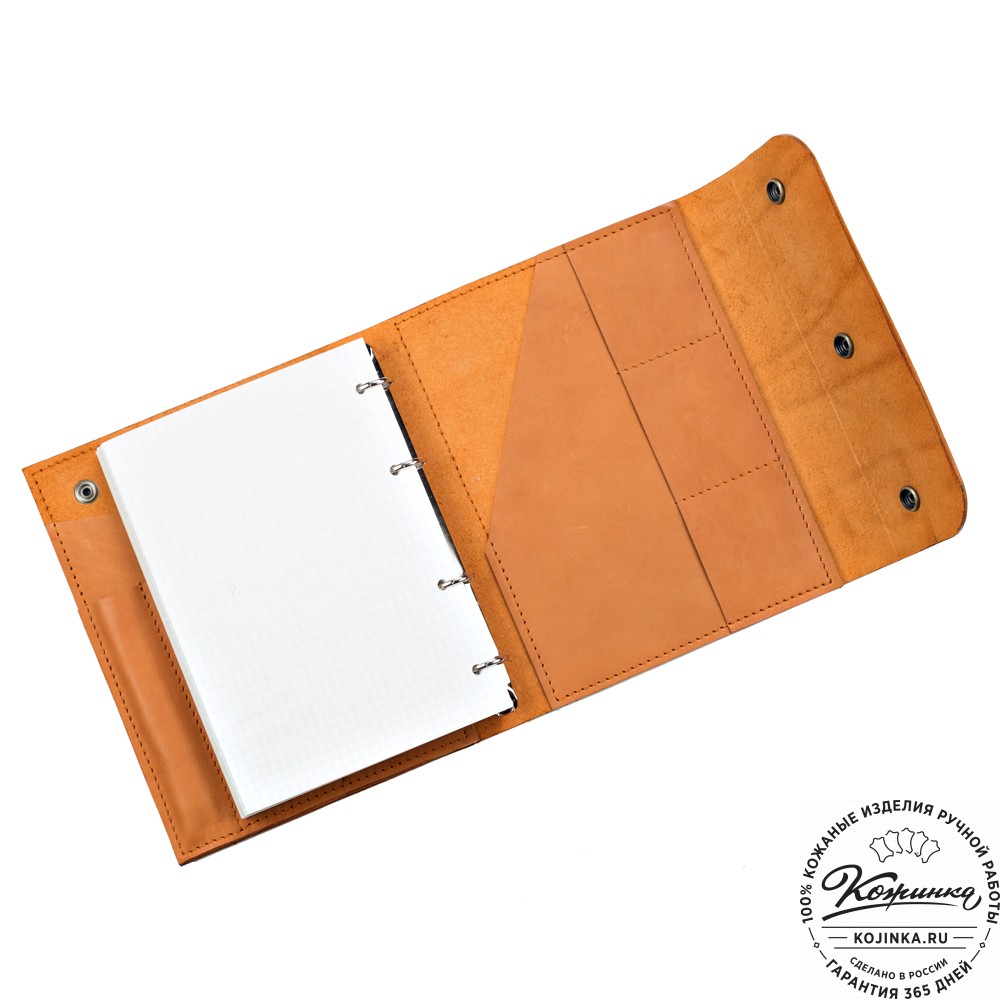 Кожаный ежедневник на кольцах "Джексон" (старение)