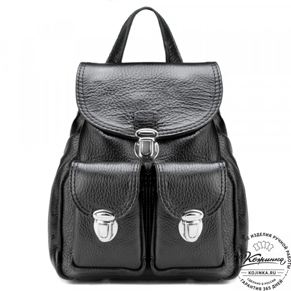 Женский кожаный рюкзак "Нэнси" (черный). фото 1