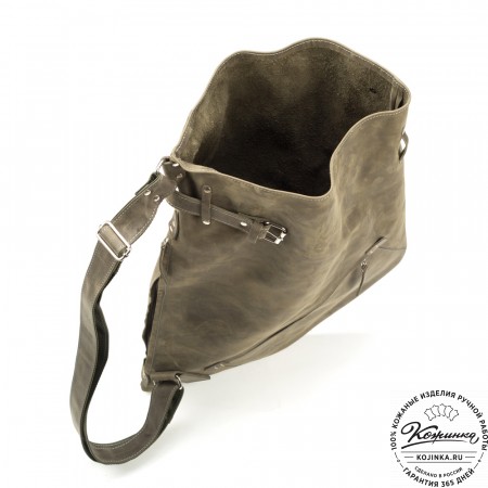 Кожаный рюкзак "Селена" (олива)