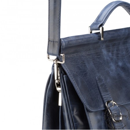 Кожаный портфель "Версаль" (cиний антик)