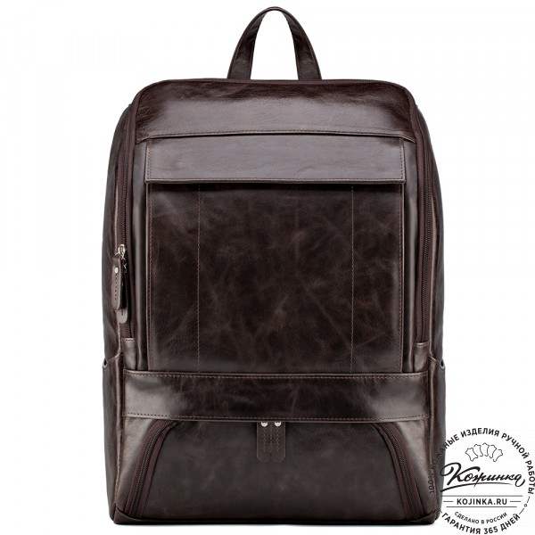Кожаный рюкзак "Вена" (тёмно-коричневый антик). фото 1