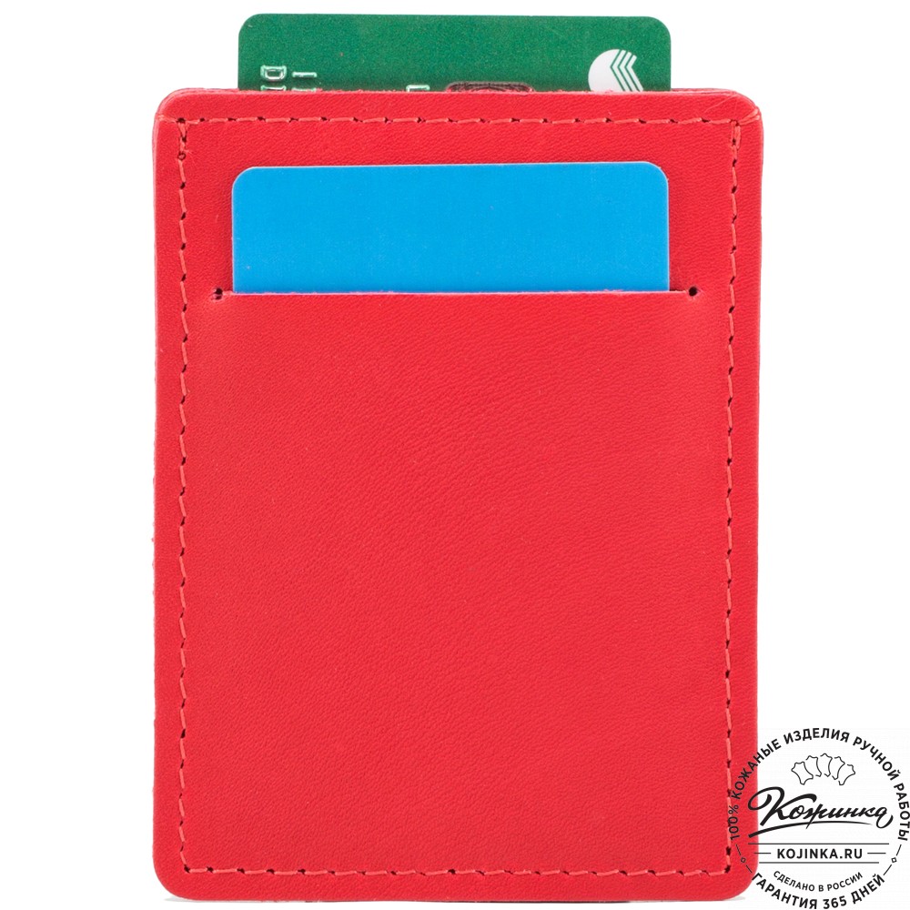 Кожаный футляр для карт "Пьерро" (красный)