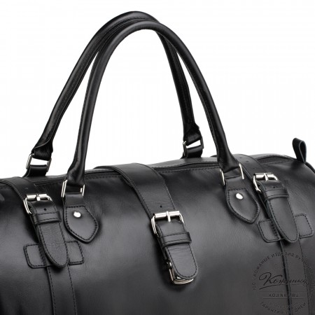 Кожаная дорожная сумка "Кордова" (чёрная)