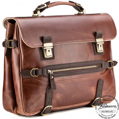 Кожаный портфель "Сталкер" (коричневый воск)