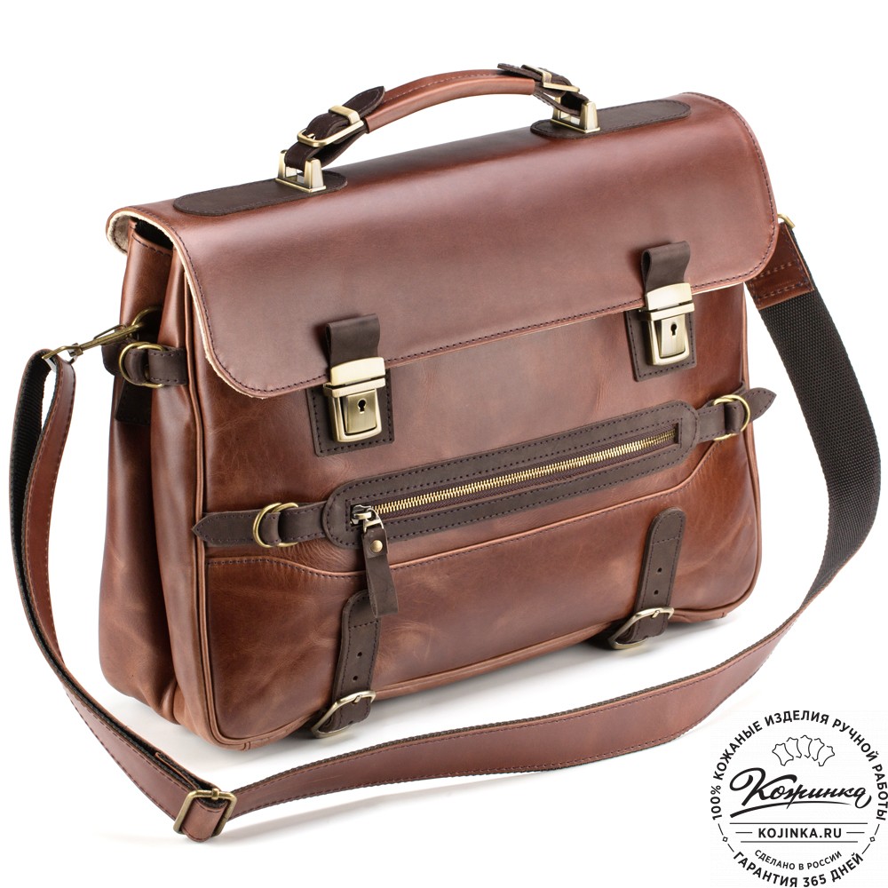 Кожаный портфель "Сталкер" (коричневый воск)