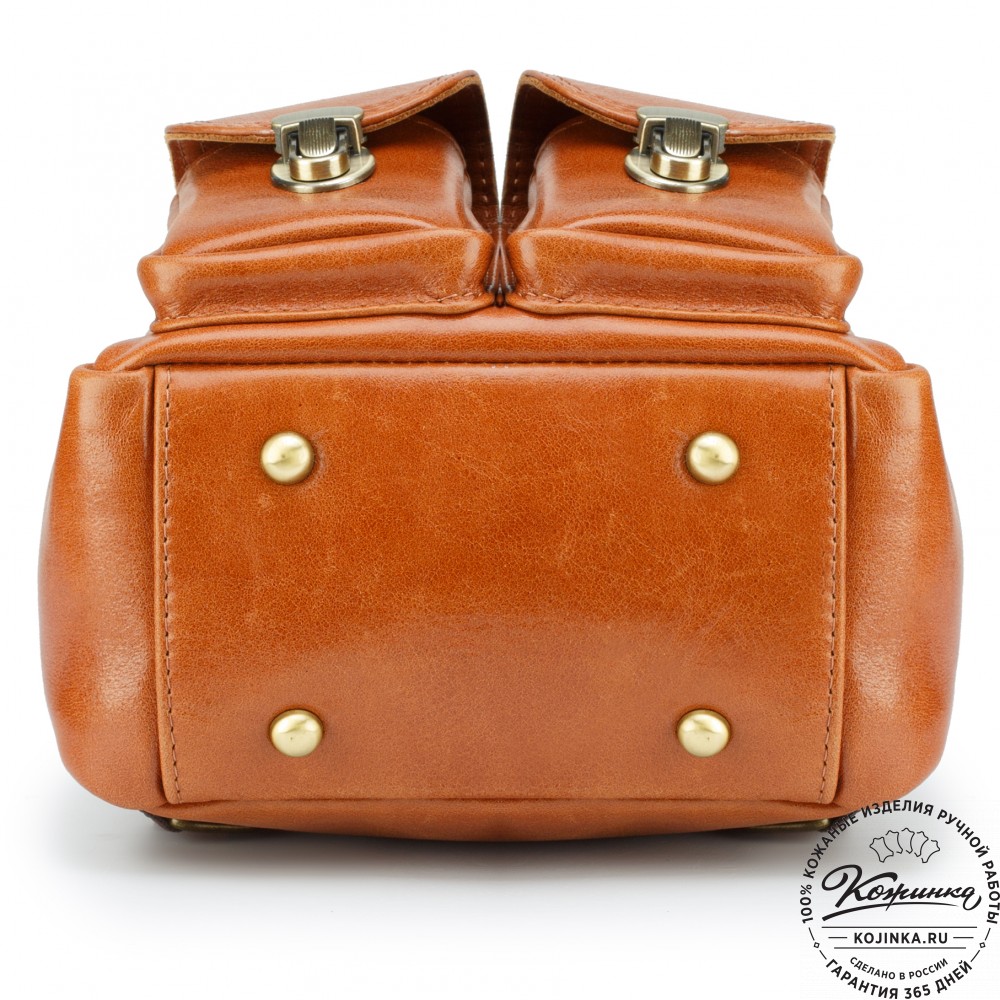 Женский кожаный рюкзак "Нэнси" (рыжий)