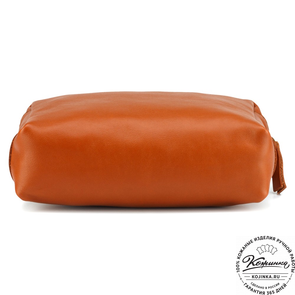 Кожаная косметичка "Прима" (рыжая)