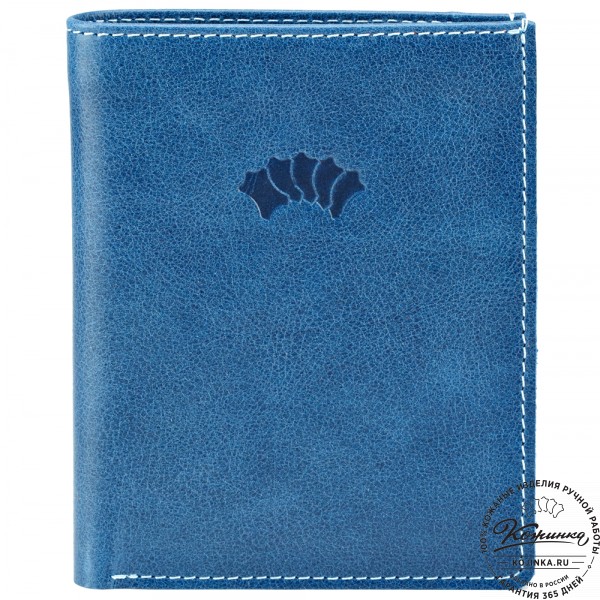 Кожаное портмоне "Россия" (синее). фото 1