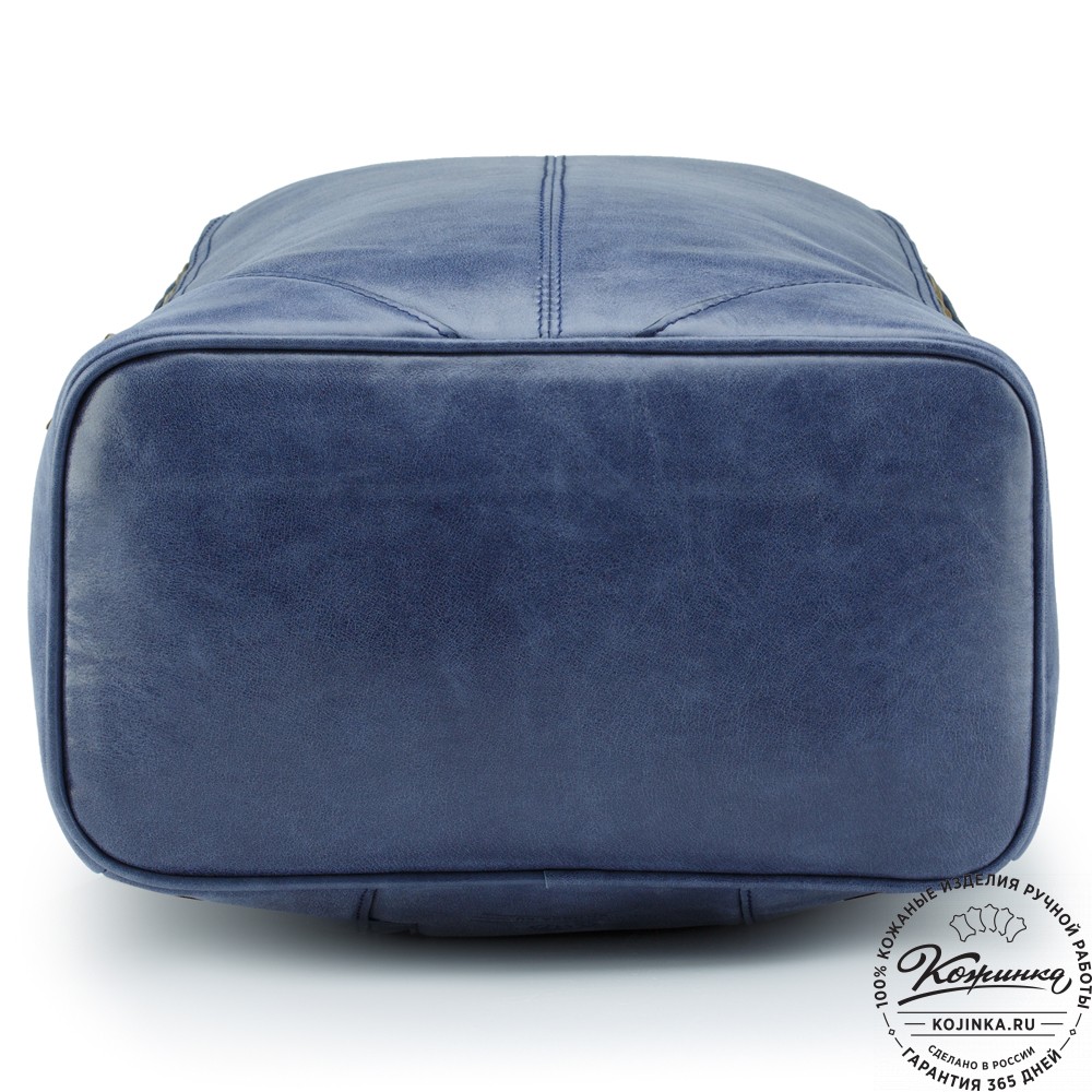 Кожаный рюкзак "Венгрия" (синий)