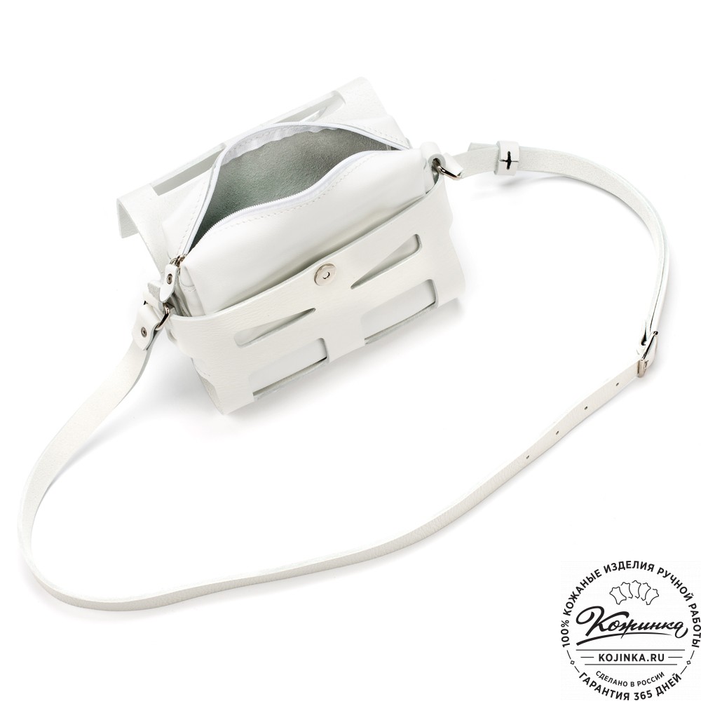 Женская кожаная сумка "Кортни" (белая) 