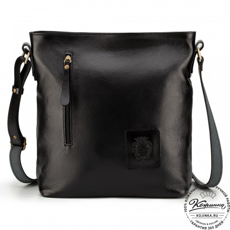 Женская кожаная сумка "Мальва" (чёрная)