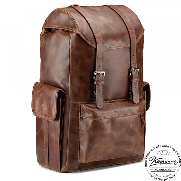Кожаный рюкзак "Ганнибал" (коричневый воск). фото 1