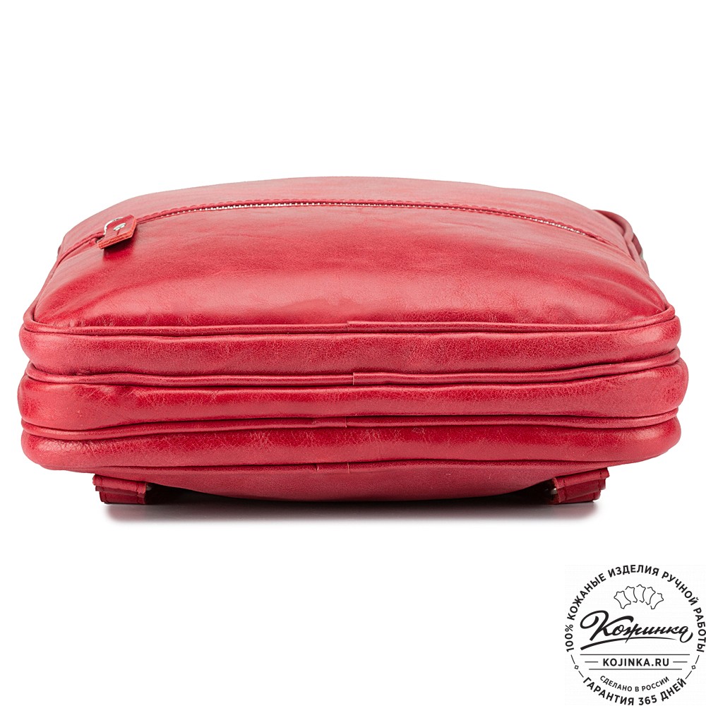 Кожаный рюкзак-сумка "Майя" (красный)