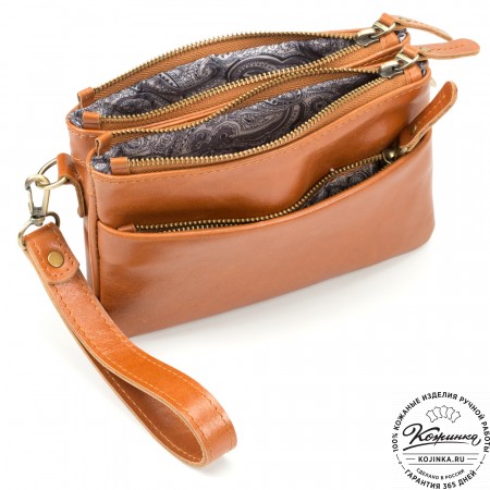 Женская кожаная сумка "Хельга" (рыжая)