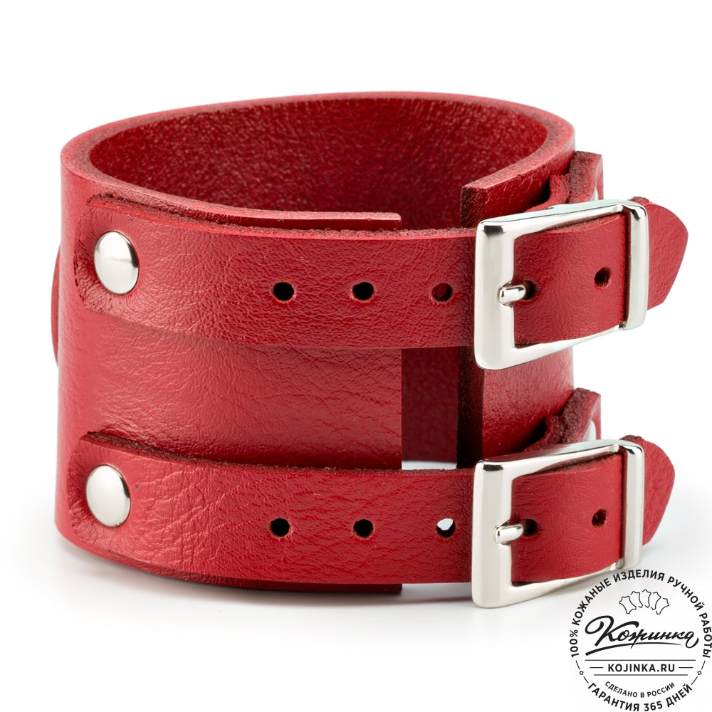 Кожаные наручники "Isold" (красные)