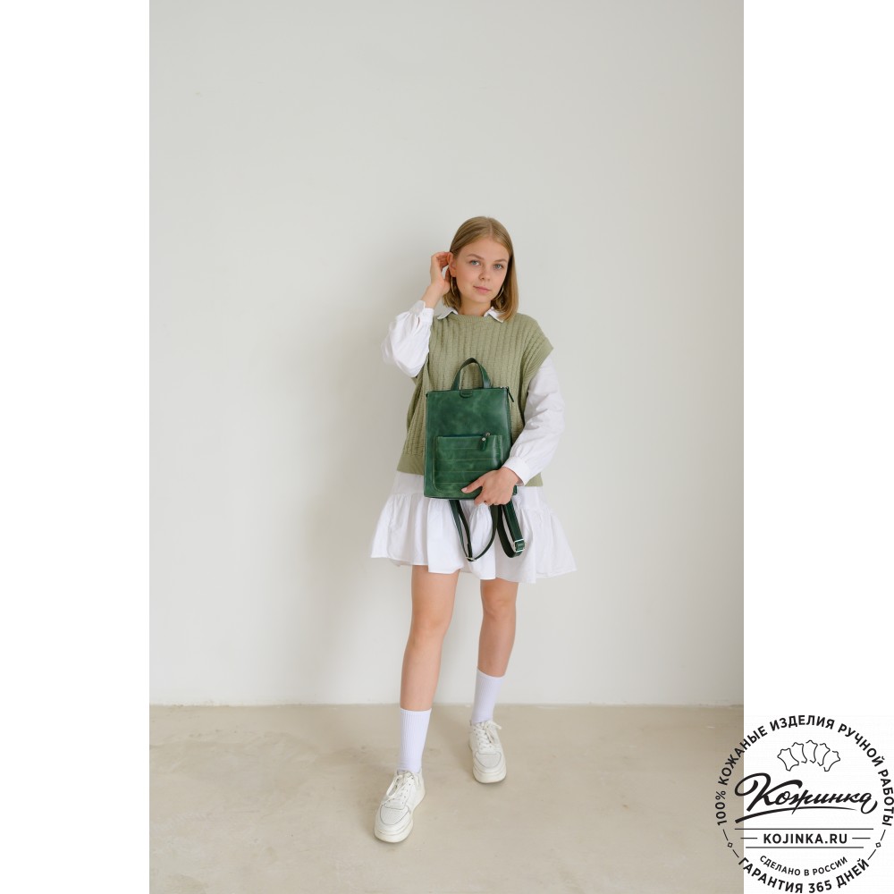 Женский кожаный рюкзак "Скарлетт" (красный)