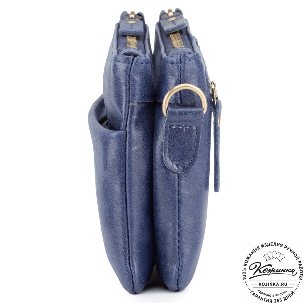 Женская кожаная сумка "Хельга" (синяя)