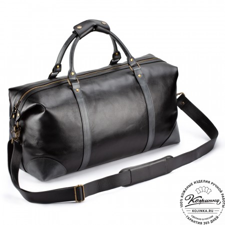 Кожаная дорожная сумка "Магнум" (чёрная)