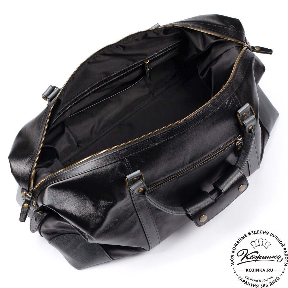 Кожаная дорожная сумка "Магнум" (чёрная)