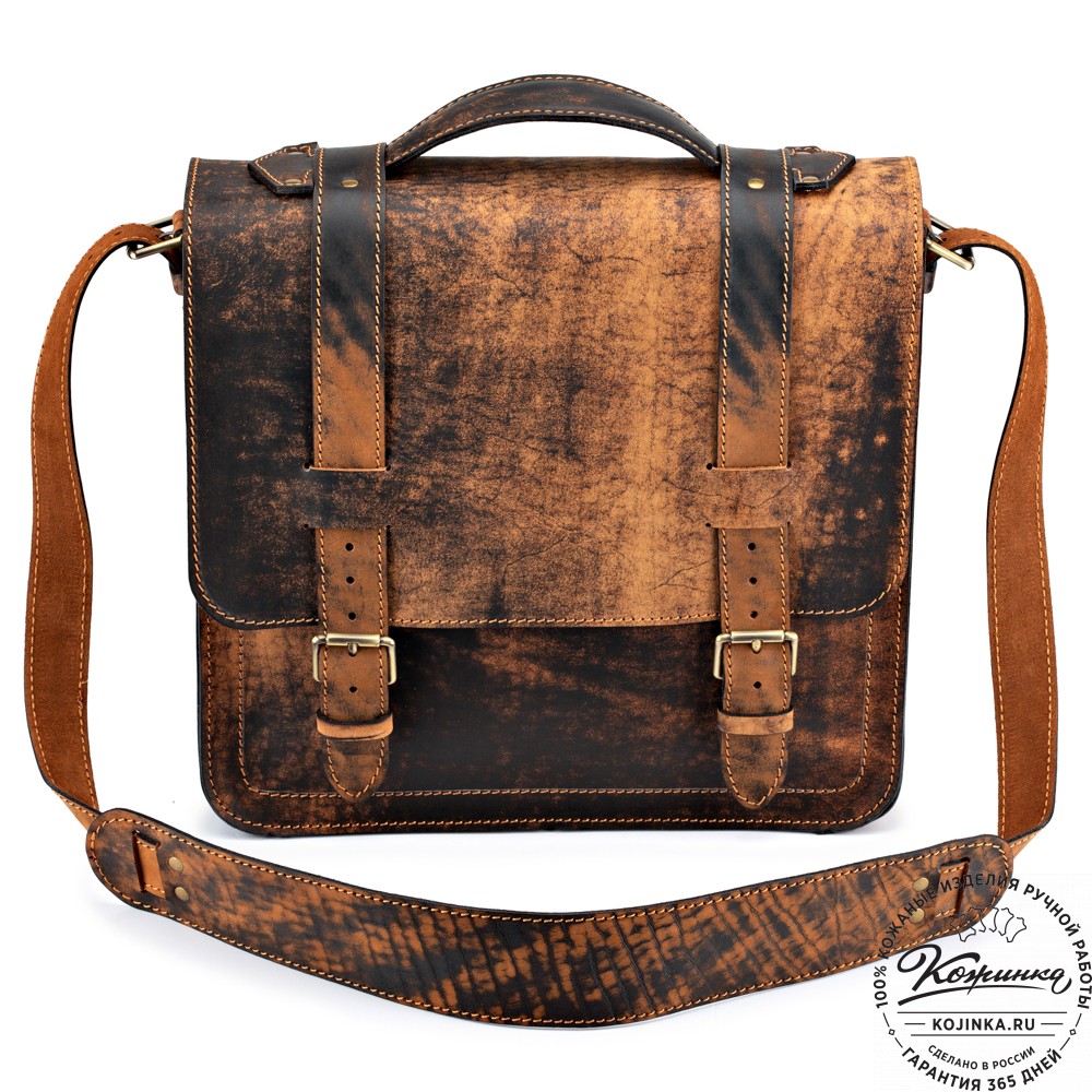 Кожаный портфель "Тесла" (старение коричневое)