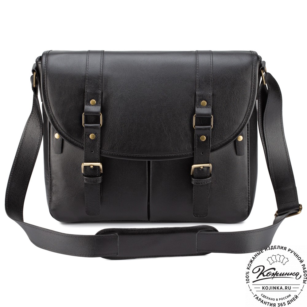Кожаная сумка "Командор" (чёрная)