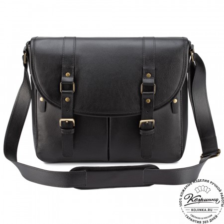 Кожаная сумка "Командор" (чёрная)